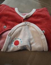 Pyjama petit u rouge/beige 1mois 