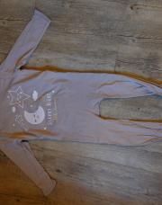 Pyjama 1 pièce - gris clair avec lune et étoiles - 92