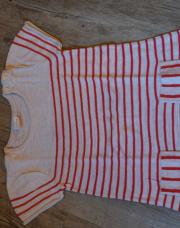 Robe crème à lignes rouge brique - H&M - 80