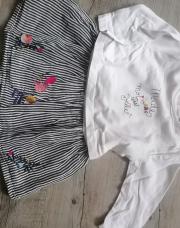 Robe catimini - blanche et lignes noires