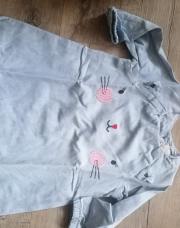 Robe bleue à tête de chat - 6-9 mois