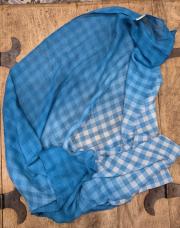 Foulard à carreaux turquoise tao