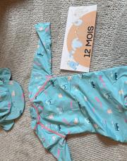 Maillot 12 mois et chapeau obaibi 