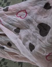 Foulard rose a coeur