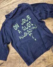 T shirt bleu on joue a quoi grain de blé 3m/59