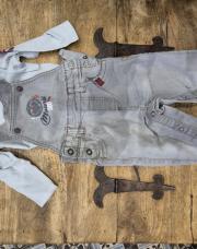 Ensemble salopette grise t shrit fine ligne orchestra 18m/81