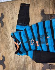 T shirt bleu ligné manche longue noire orchestra 9m/71