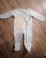 Pyjama 1 pièce - épais - en éponge - vert d'eau avec renard - 86