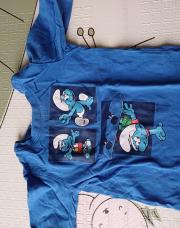 T shirt longue manche taille 74 schtroumpf h&m