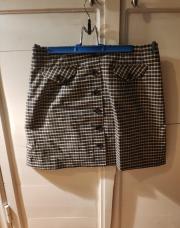 Jupe petits carreaux beige/noir Cassis