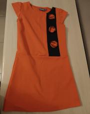Robe orange avec ligne bleue 7ans Bel &bo 