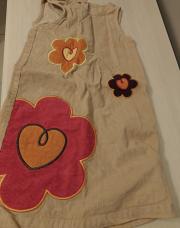 Robe brun clair motif fleur 