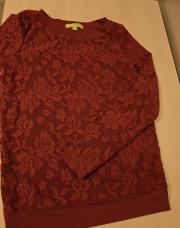 Pull bordeaux avec dentelle 14 ans TQF