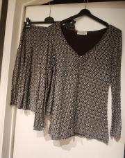 Ensemble brun motifs bleus Daniel Amaury