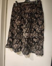 Jupe longue bordeaux dessin vieux rose C&A