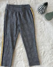 Pantalon carreaux lignes marine et jaune côté 98/104