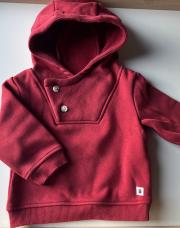 Pull à capuche bordeaux 12M/74cm kiabi 