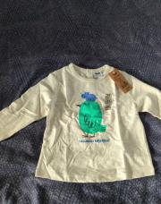 T shirt longues manches TAO poussin vert, hyppo bleu 2 ans NEUF