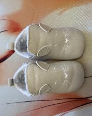 Chausson gris pailleté/ fourre lapin 