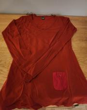 Blouse rouge mousseline longues manches Lady Captain
