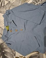 Blouse longues manches bleue claire tape  à l'œil 3 mois 