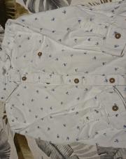 Chemise blanche palmiers bleu obaibi 23 mois 