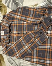 Chemise à carreaux grise et orange tape à l'œil 2 ans 