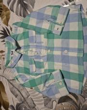 Chemise verte bleue et blanche tape à l'œil 9.mois 