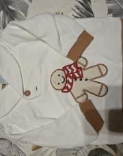 Pull blanc  pain d'épice obaibi 9 mois 
