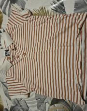 Polo ligné orange et blanc tape à l'œil 24 mois 