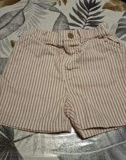 Short ligné blanc et orange tape à l'œil 24 mois 