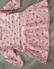 Robe 18m TEX rose fleurie manche longue 