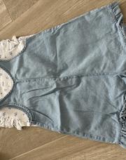 Ensemble 24m salopette + t-shirt Kiabi jeans 