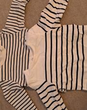 2 tee-shirts longues manches marins, 1mois 