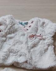 Les petits cailloux gilet fourrure blanc 80cm