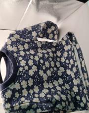 Sweat bleu fleurs 