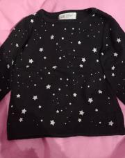 H&M pull noir étoiles 92cm