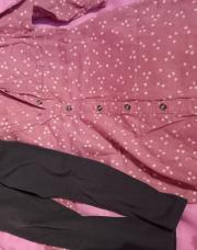 H&M robe chemise rose + legging 92cm