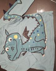 Pull garçon bleu clair avec un dragon sur le torse, Du pareil au même,  18 mois