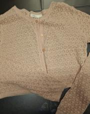 Gilet fille saumon en dentelle pailletée,  Sfera, 11- 12 ans