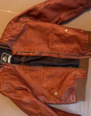 Manteau cuir brun 122