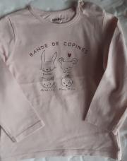 T shirt longue manche rose kiabi 2 ans