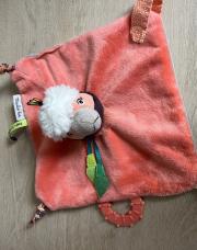 Doudou plat moulin roti oiseau rose 