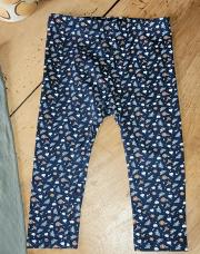 Legging bleu fleurie obaibi 80cm