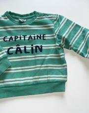 Pull vert ligné 18M/80cm tape à l’œil 