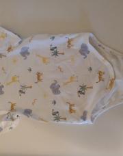 Body t shirt TAO 68cm 6 mois blanc animaux