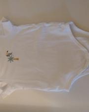 Body t shirt TAO 68cm 6 mois blanc palmier