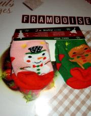 Lot de 2 paire de chaussettes noël t 74/80