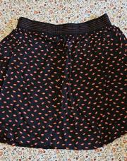 Jupe noire bouches rouges JBC taille 11 ans