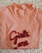 T-shirt LM rose girls are fun TAO taille 12 ans